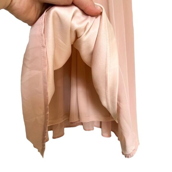 Boohoo Light Pink Flutter Sleeve V-Neck Midi Dress, Wedding Guest, Size 6 - Picture 6 of 13